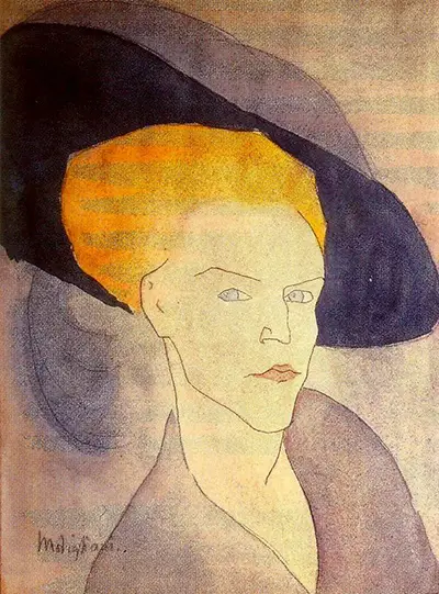 Head of a Woman with a Hat Amedeo Modigliani